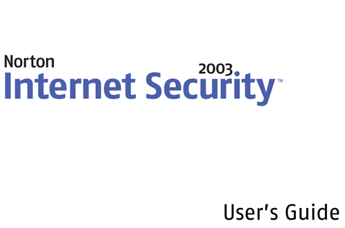 Norton Internet Security 2003 user manual